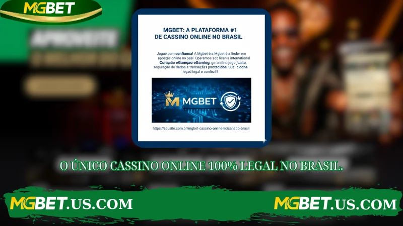 O ÚNICO CASSINO ONLINE 100% LEGAL NO BRASIL.